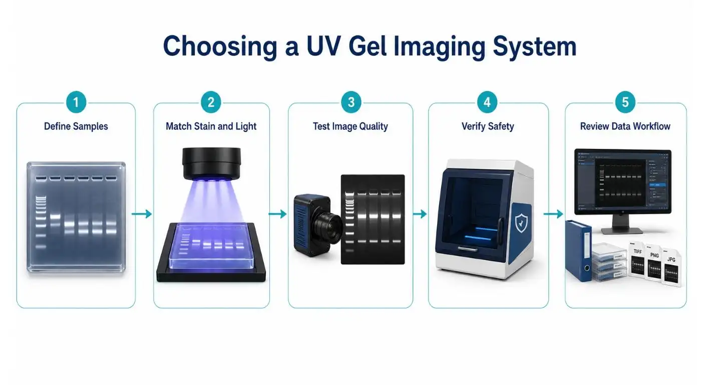 Sistema de imagen con gel UV